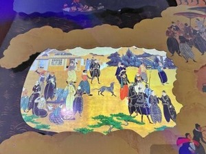 ポルトガルパビリオンの南蛮貿易図の中の犬