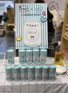 きれいにパッケージされたヤギミルクのブース