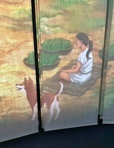 未来の都市パビリオンの映像で出てきた日本犬