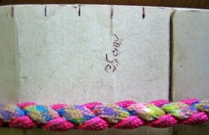 サイズ合わせ用のハーフチョーク首輪のアップ