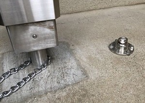 チェーンを係留予定の場所