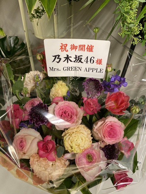 【乃木坂46】Mrs.GREEN APPLEさん、乃木坂に祝花を贈る。