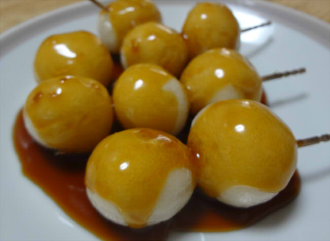 だんご粉と白玉粉で作ったみたらし団子 Pinky Honey