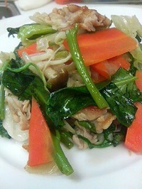 空芯菜入りの野菜炒め