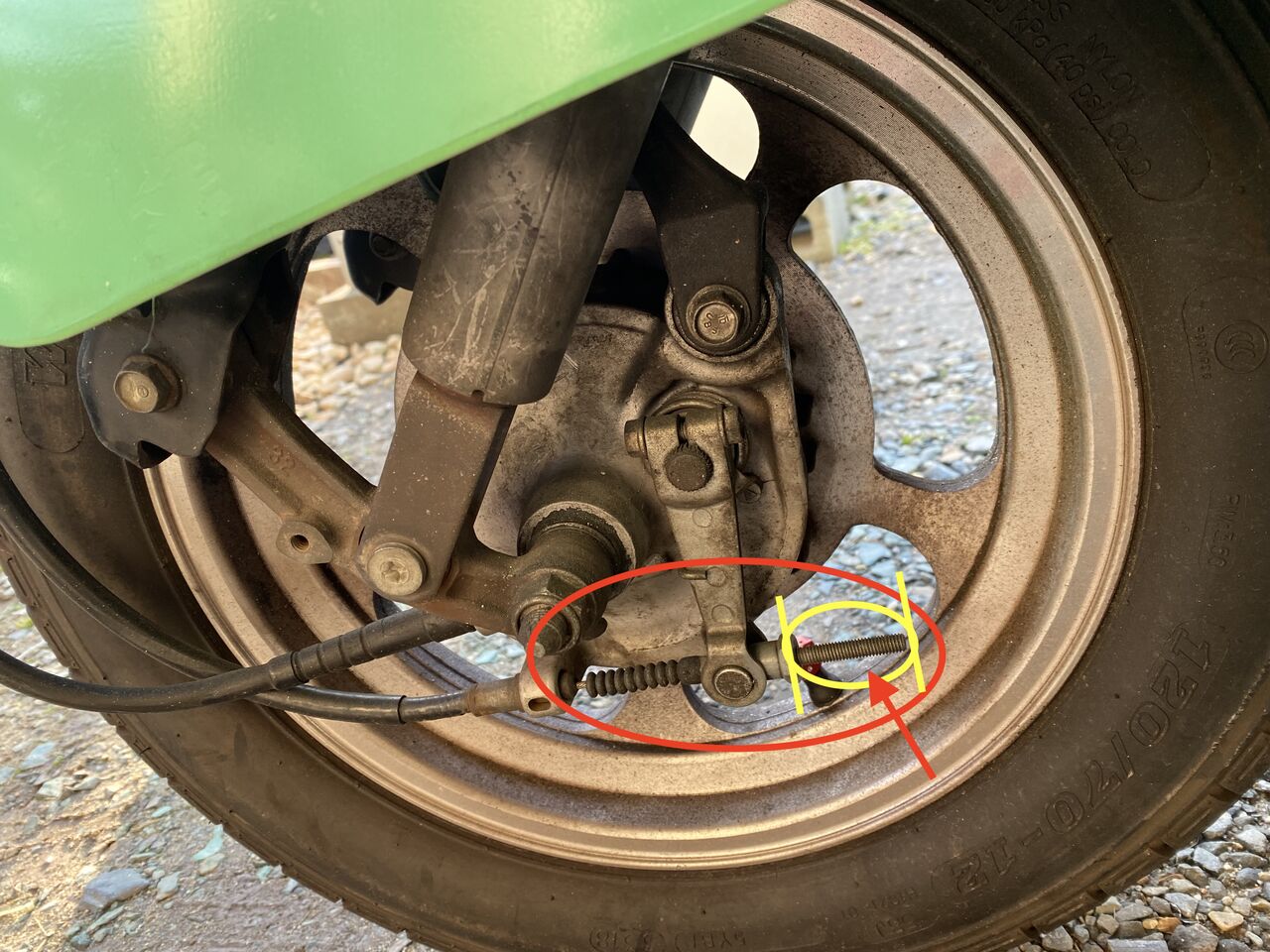 ジャイロキャノピーのフロントブレーキパッド（シュー）を交換したら