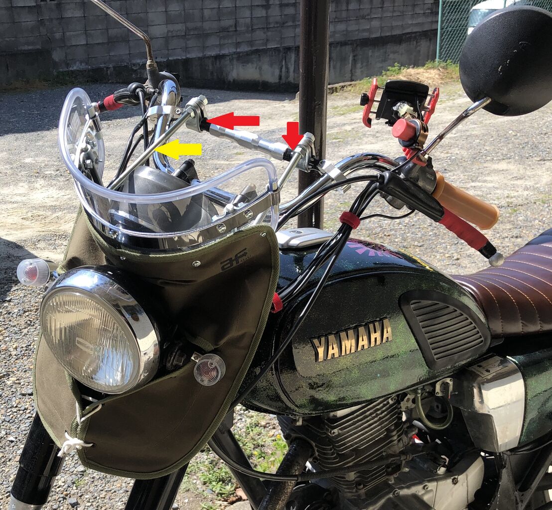 YD125に風防を取り付け! : おじおばの奮闘記 YD125に風防を取り付け! : おじおばの奮闘記