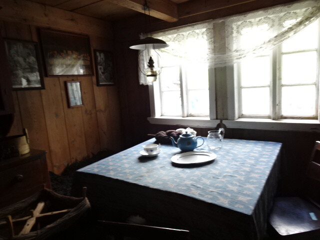 草屋根の家の中