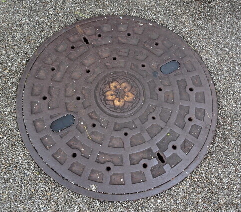 東京都、規格蓋中央に桜