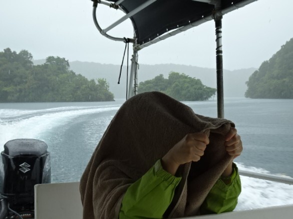大雨なのでこんな人も