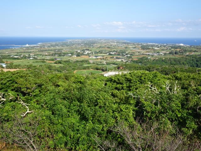 島の端が見える