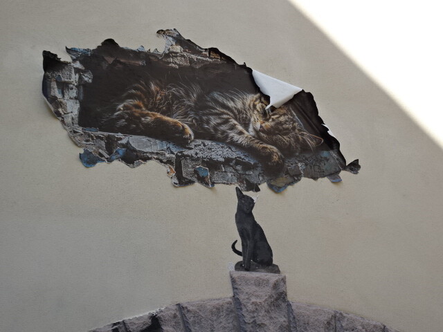 猫の壁絵