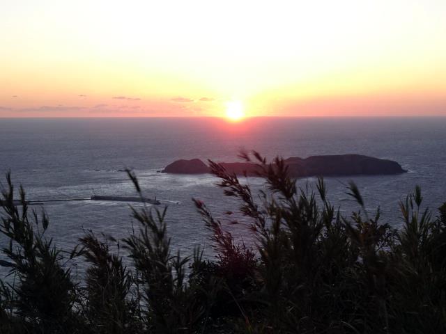 富士見展望台からの夕日