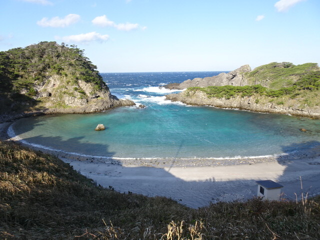 泊り港。海水浴も