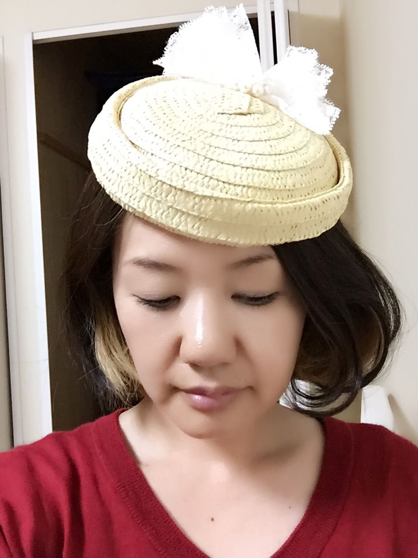 100均のkids麦わら帽子をトーク帽にリメイク 着物の楽しさ案内人きょうこのゆるっと着物日誌