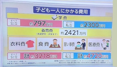 子ども一人にかかる費用00