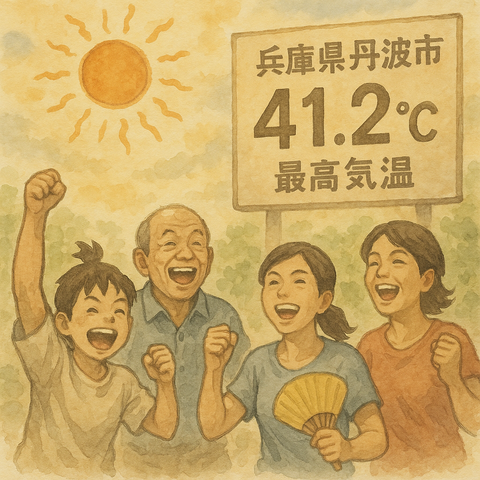史上最高気温41.2度を記録した兵庫県丹波市