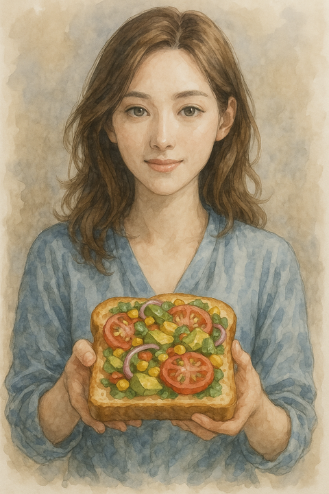 具材たっぷりのトースト
