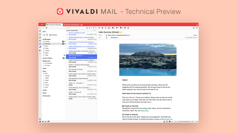Vivaldiついにメール機能を実装！カレンダー・タスク・RSSリーダー機能も実装（追記あり）