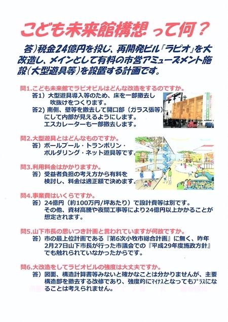 小牧市こども未来館の建設に反対! - 2