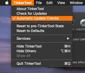 TinkerTool 7.42：オートアップデートチェックの設定