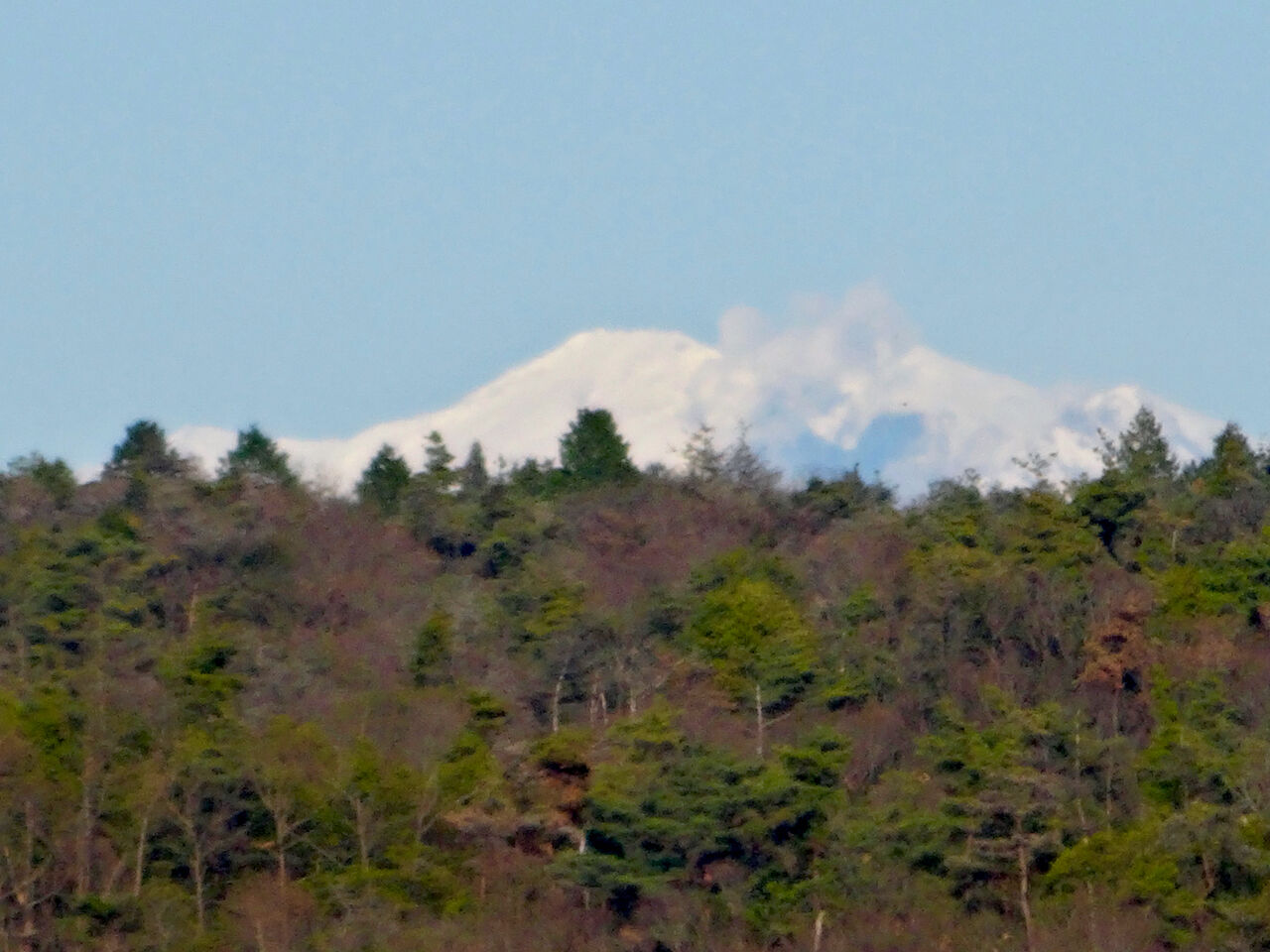 冬の入鹿池 - 15:雪を戴く御嶽山?