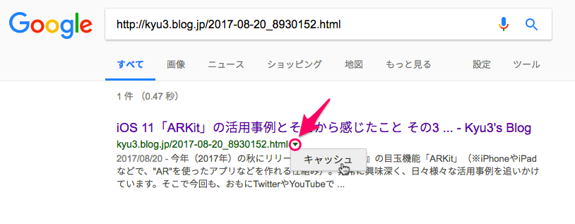 Google検索でキャッシュを表示する - 2