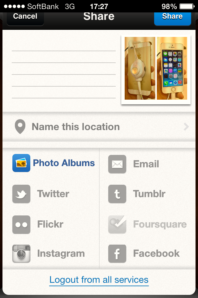 Nostalgio：画像保存画面の最上部が切れる不具合（iOS 7）