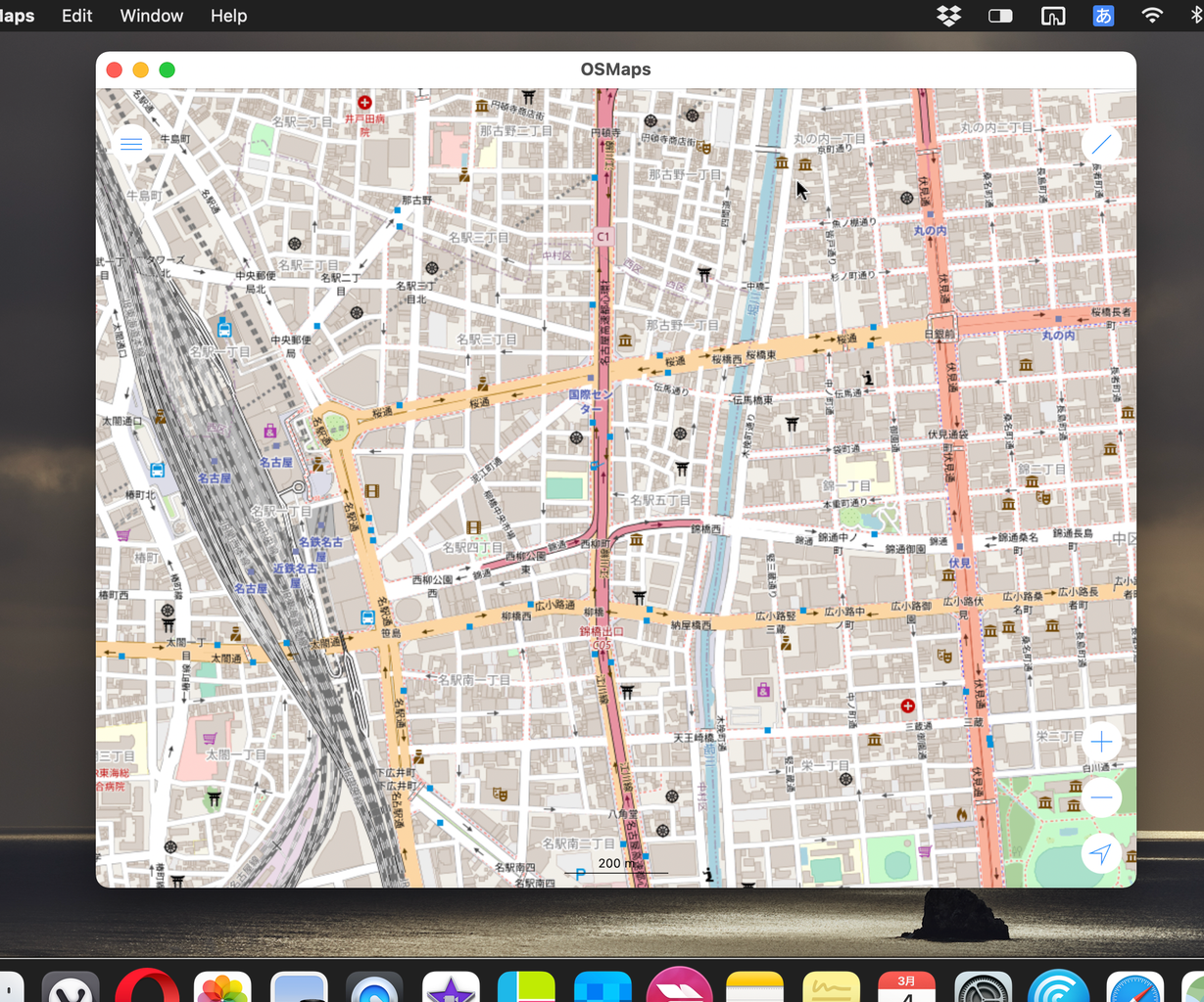 iPad用アプリ「OSMaps」をMacで使用