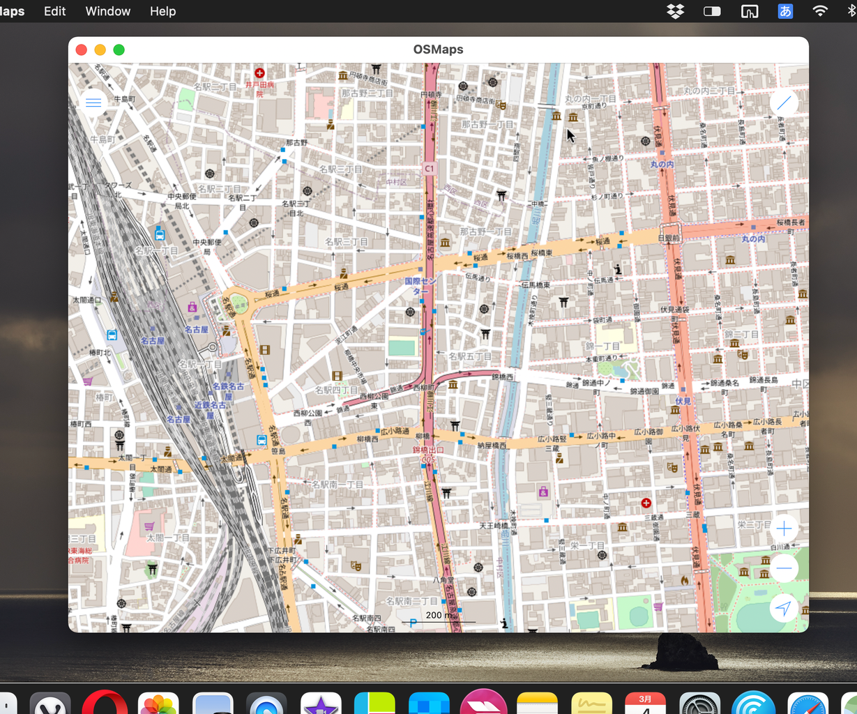 iPad用アプリ「OSMaps」をMacで使用