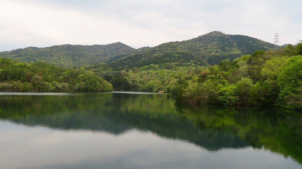 Mount Miroku and Mount Ōtani from Chikusuiike - 1
