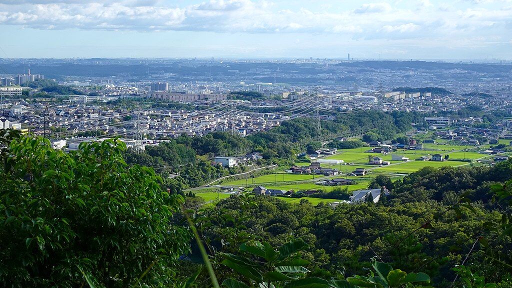 Kozoji New-town and pastoral land from Mount Nishitakamori