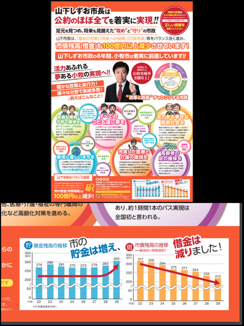 山下しずおのウソ記載チラシ