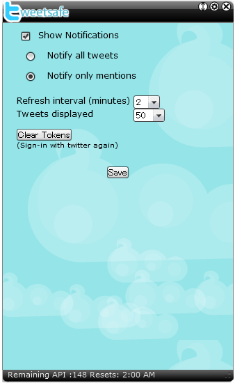 Operaウィジェット:Tweet Safe