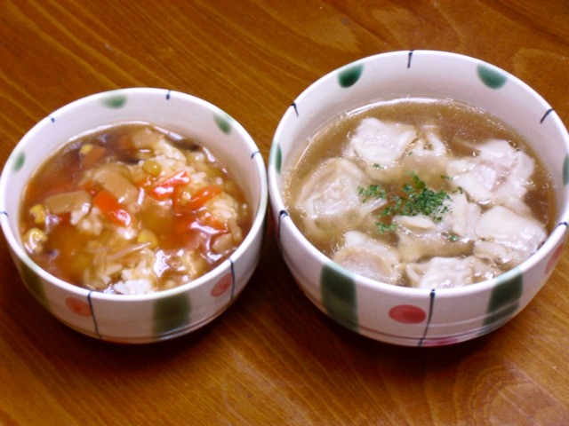 中華丼と焼売入り中華スープ