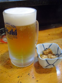 生ビールと付出し