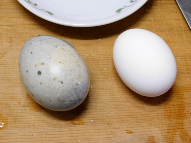 鶏卵と比べ