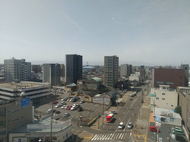 景色を眺め