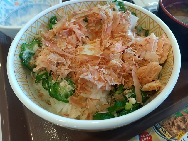 ご飯の上に