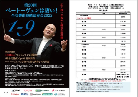 コンサート] ベートーヴェンは凄い！ 全交響曲連続演奏会 （2022/12 広