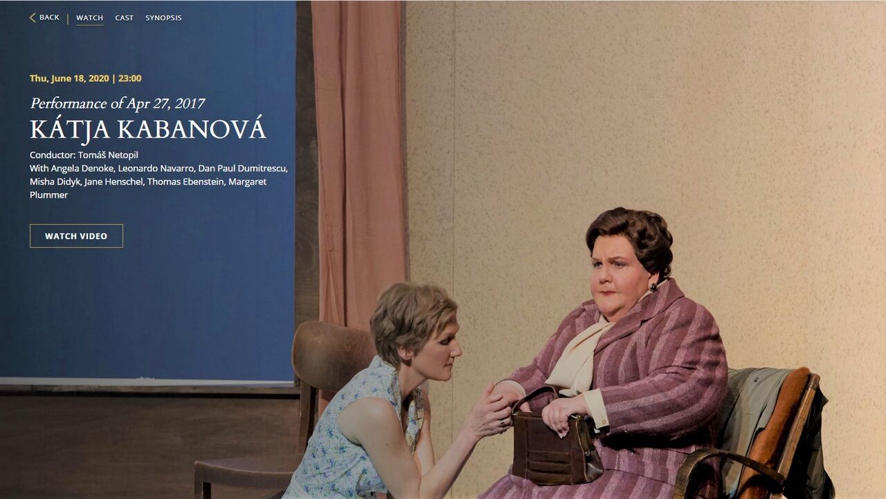オペラ] ヤナーチェク／歌劇「カーチャ・カバノヴァ」 (2020/06