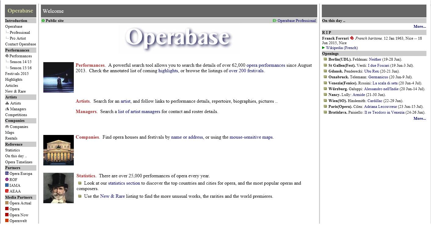 [オペラ] 海外オペラ公演の探し方 1 （Operabase） 公演日程等 : ブログ di Luna