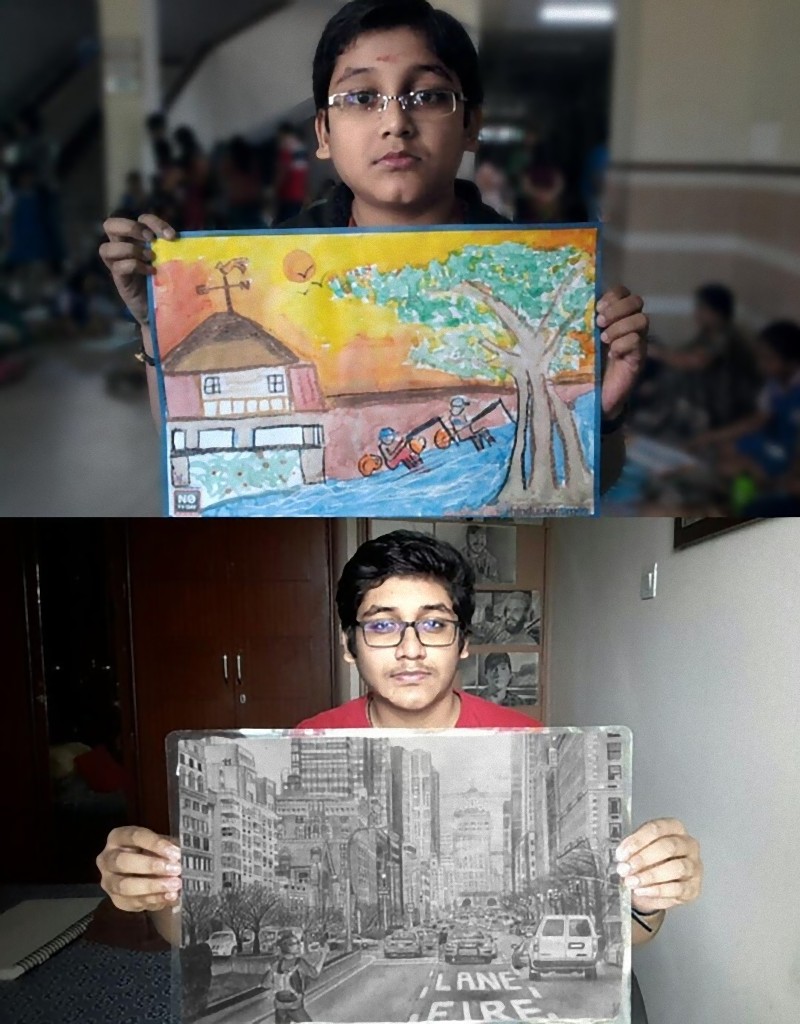 海外の17歳「6年前に描いた絵と、今描いた絵を並べてみた…」驚き 海外の17歳「6年前に描いた絵と、今描いた絵を並べてみた…」驚き