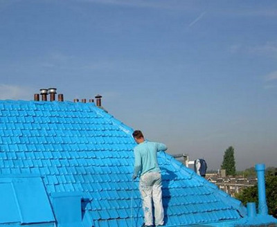 真っ青に染めてしまったロッテルダムの建物04