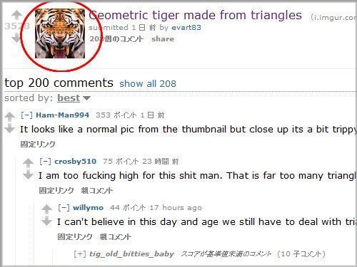 幾何学的な三角形で出来たトラ00