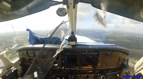 バードストライクで飛行機のフロントが吹っ飛ぶ04