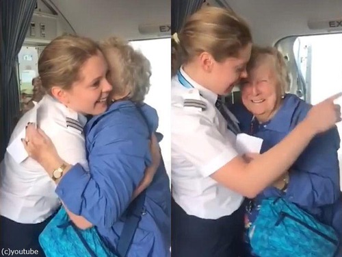 おばあちゃんが機長の顔を見て大感激03