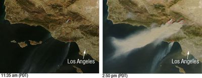 カリフォルニアの山火事の衛星写真02