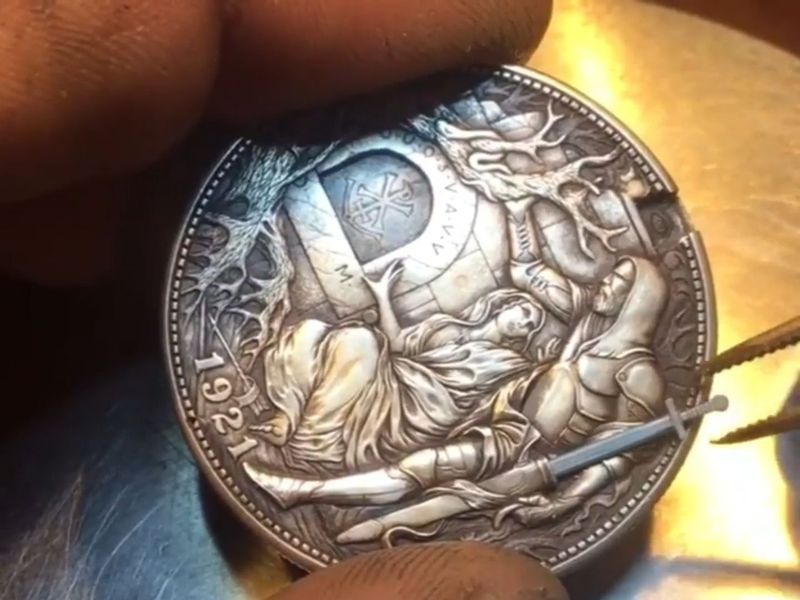 1921年 アメリカ合衆国 1ドル ギミックコイン 超絶細かな隠しギミックを盛り込んだコインを旧1ドル硬貨から