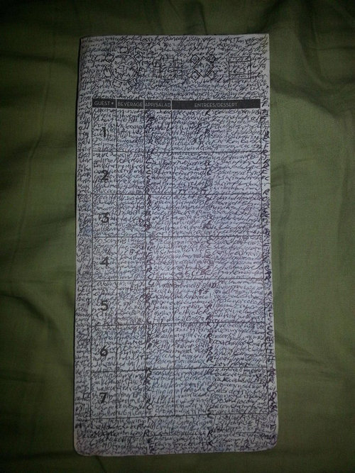 レストランの注文用紙02