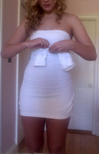 タートルネックをミニドレスに08